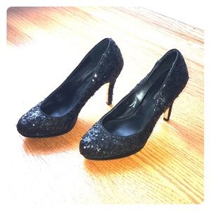 White House Black Market sequined platform heels